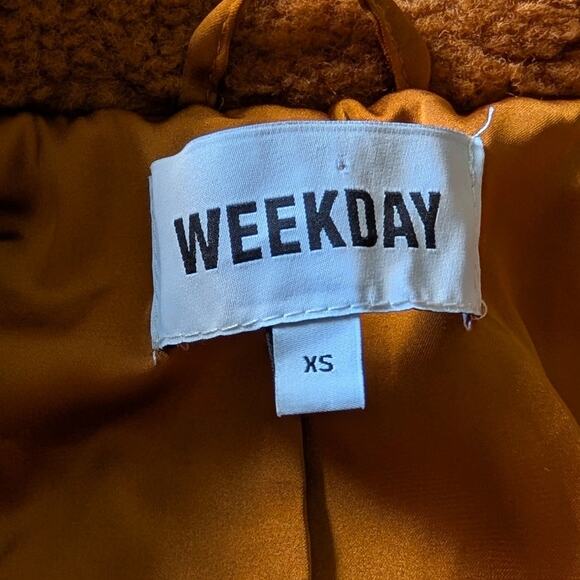 Weekday Felice Fleece Long Sleeve Full Zip Teddy Coat Jacket, size XS - Picture 3 of 7